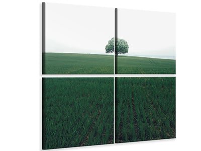 4-piece-canvas-print-the-lonely-oak-tree