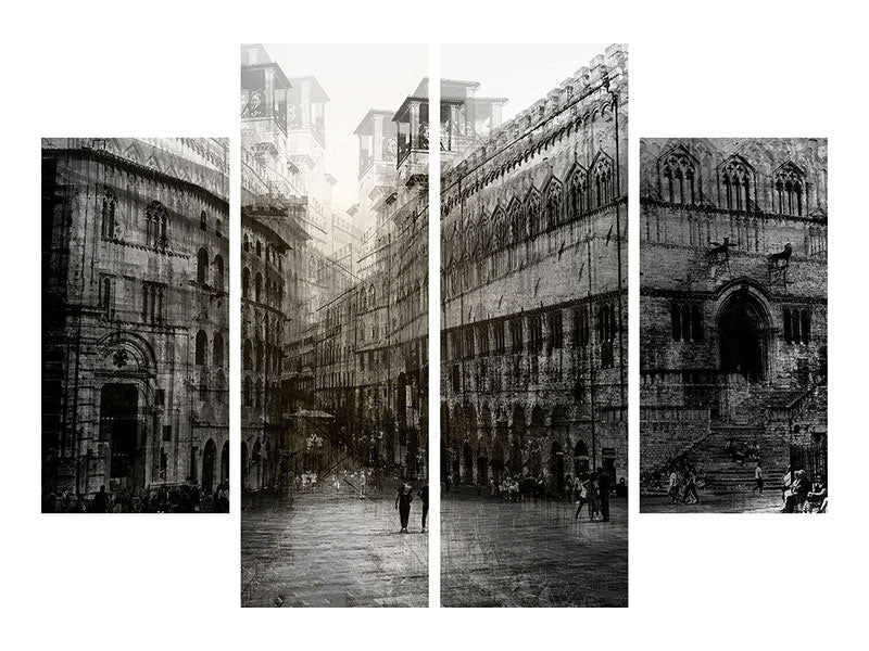 4-piece-canvas-print-walking-in-the-square