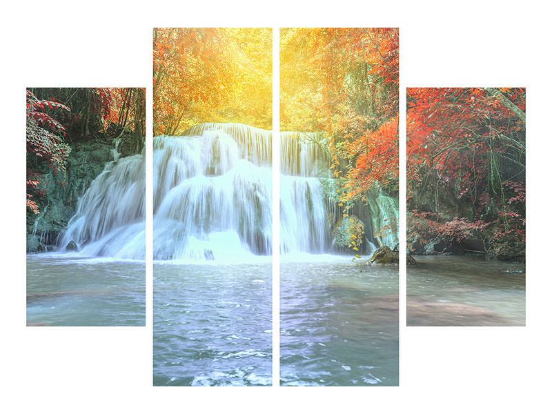 4-piece-canvas-print-waterfall-in-light