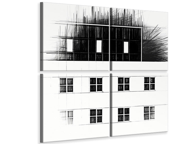 4-piece-canvas-print-white-vs-black