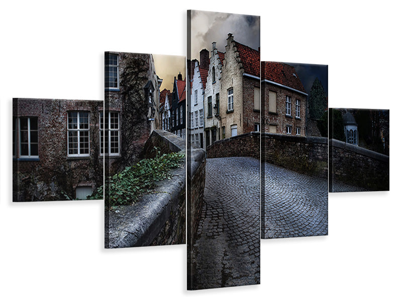 5-piece-canvas-print-an-evening-in-bruges