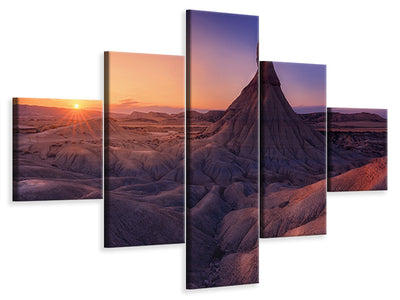 5-piece-canvas-print-bardenas-in-blue