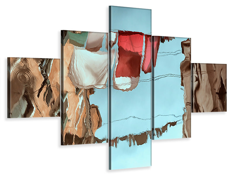 5-piece-canvas-print-city-mirror