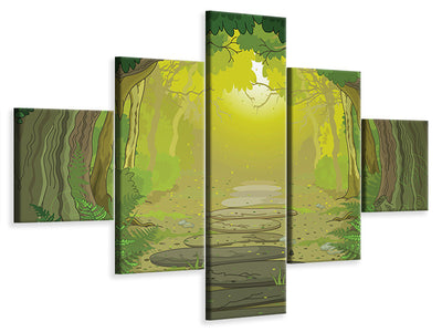 5-piece-canvas-print-fairy-tales-forest