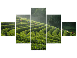 5-piece-canvas-print-green-tea-farm