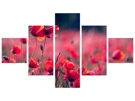 5-piece-canvas-print-in-the-poppy-field