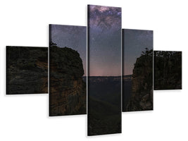 5-piece-canvas-print-night-sky-over-blue-mountains