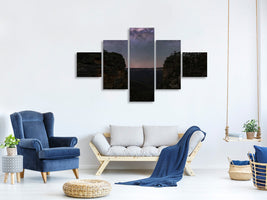 5-piece-canvas-print-night-sky-over-blue-mountains
