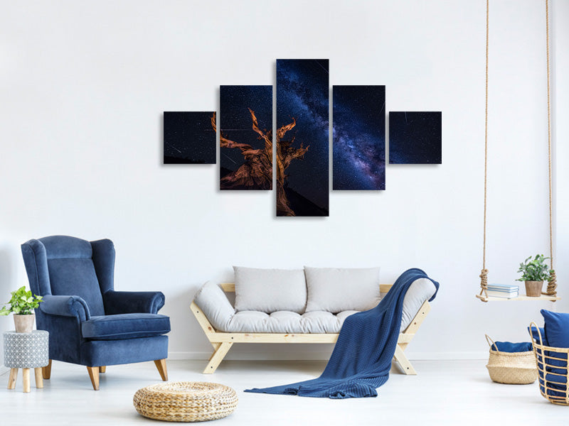 5-piece-canvas-print-shooting-stars-night