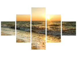 5-piece-canvas-print-sunset-at-sea