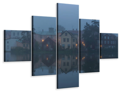 5-piece-canvas-print-when-darkness-begins-to-release-its-grip-of-the-old-town