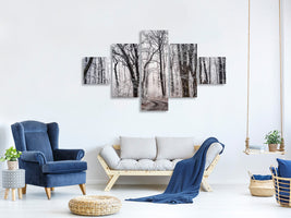 5-piece-canvas-print-wintry-forest