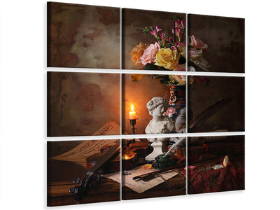 9-piece-canvas-print-still-life-with-bust-and-flowers