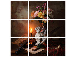 9-piece-canvas-print-still-life-with-bust-and-flowers