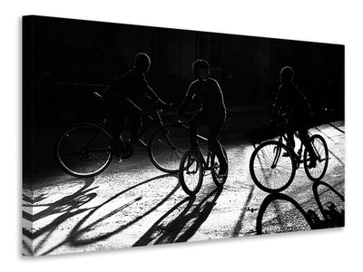 canvas-print-boys-bycicles-shadow-and-light