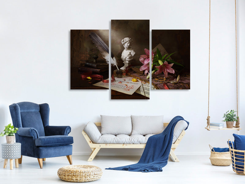 modern-3-piece-canvas-print-still-life-with-lily-and-bust