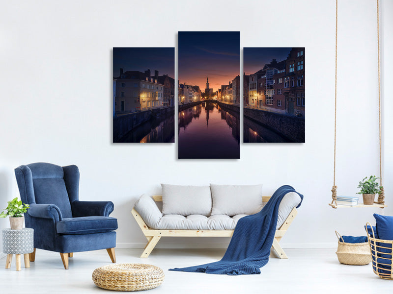 modern-3-piece-canvas-print-sunset-in-brugge