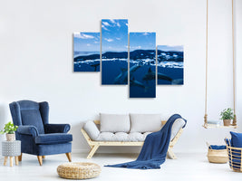 modern-4-piece-canvas-print-between-air-and-water-with-the-dolphins