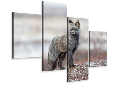 modern-4-piece-canvas-print-cross-fox