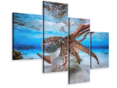 modern-4-piece-canvas-print-dancing-octopus
