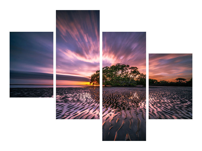 modern-4-piece-canvas-print-fascinating-landscape-by-the-sea