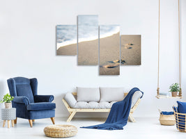 modern-4-piece-canvas-print-footprints-in-the-sand-on-the-beach