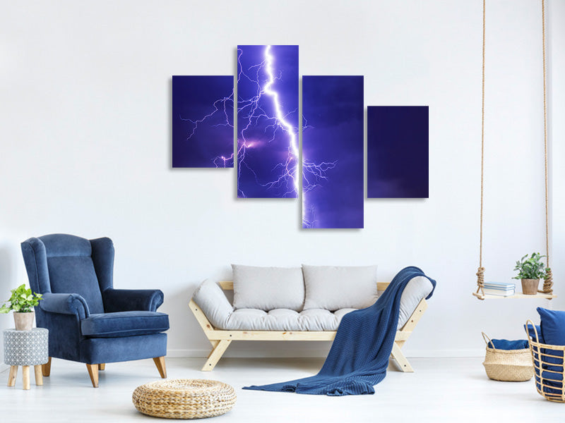 modern-4-piece-canvas-print-imposing-lightning