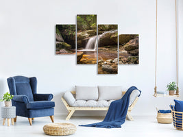 modern-4-piece-canvas-print-little-waterfall