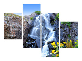 modern-4-piece-canvas-print-moving-waterfall