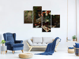 modern-4-piece-canvas-print-still-life-with-violin-and-flowers-ii