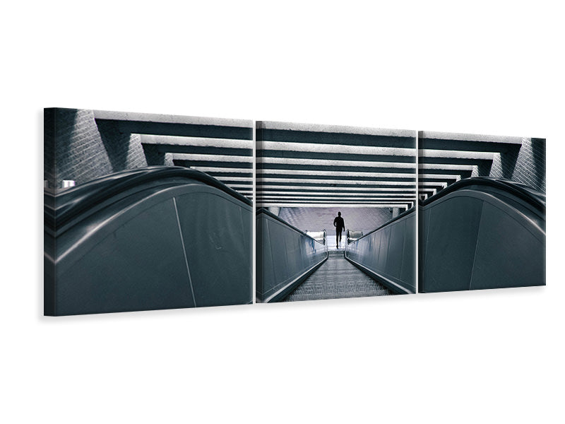 panoramic-3-piece-canvas-print-escalator-downhill